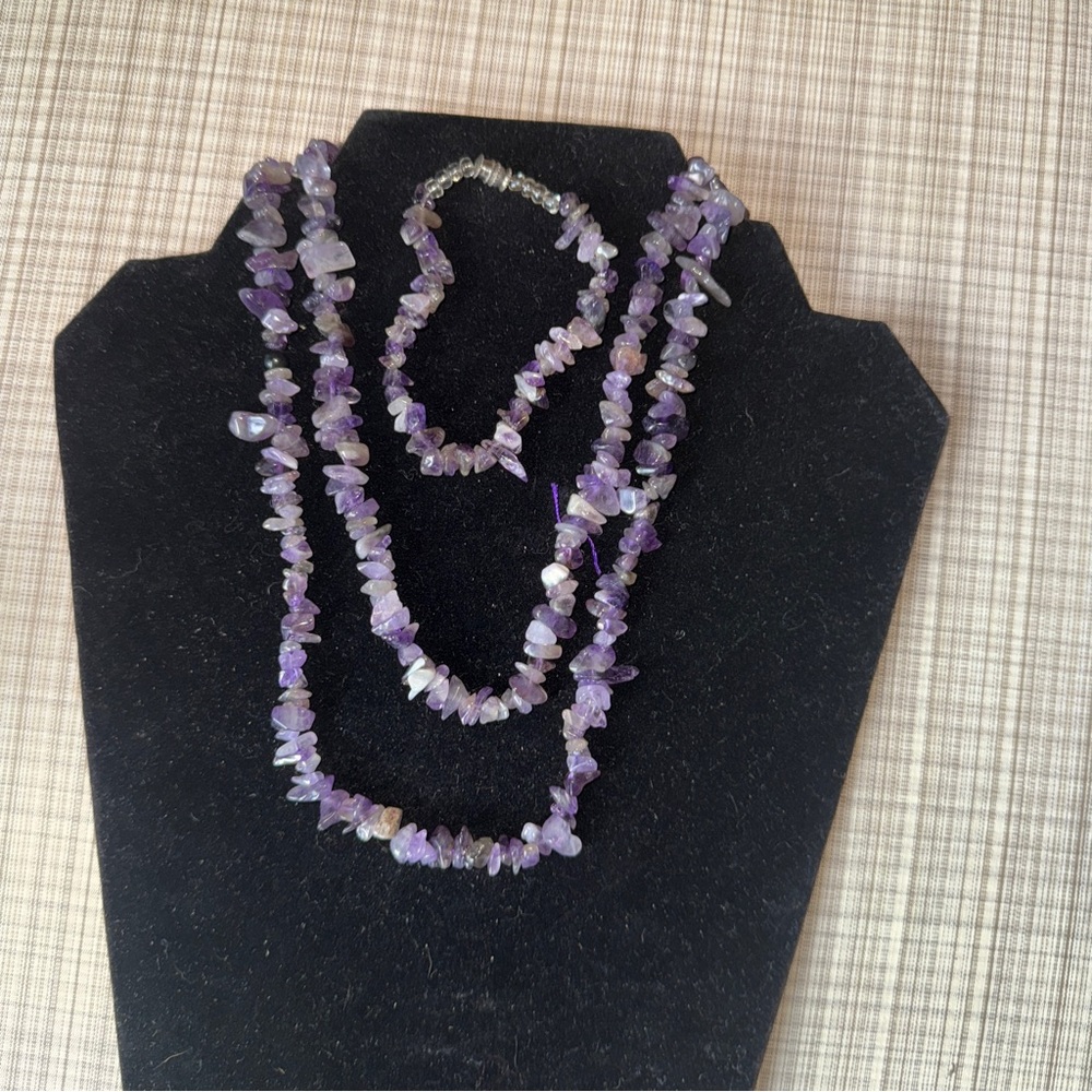 Amethyst Gemstone Necklace Set